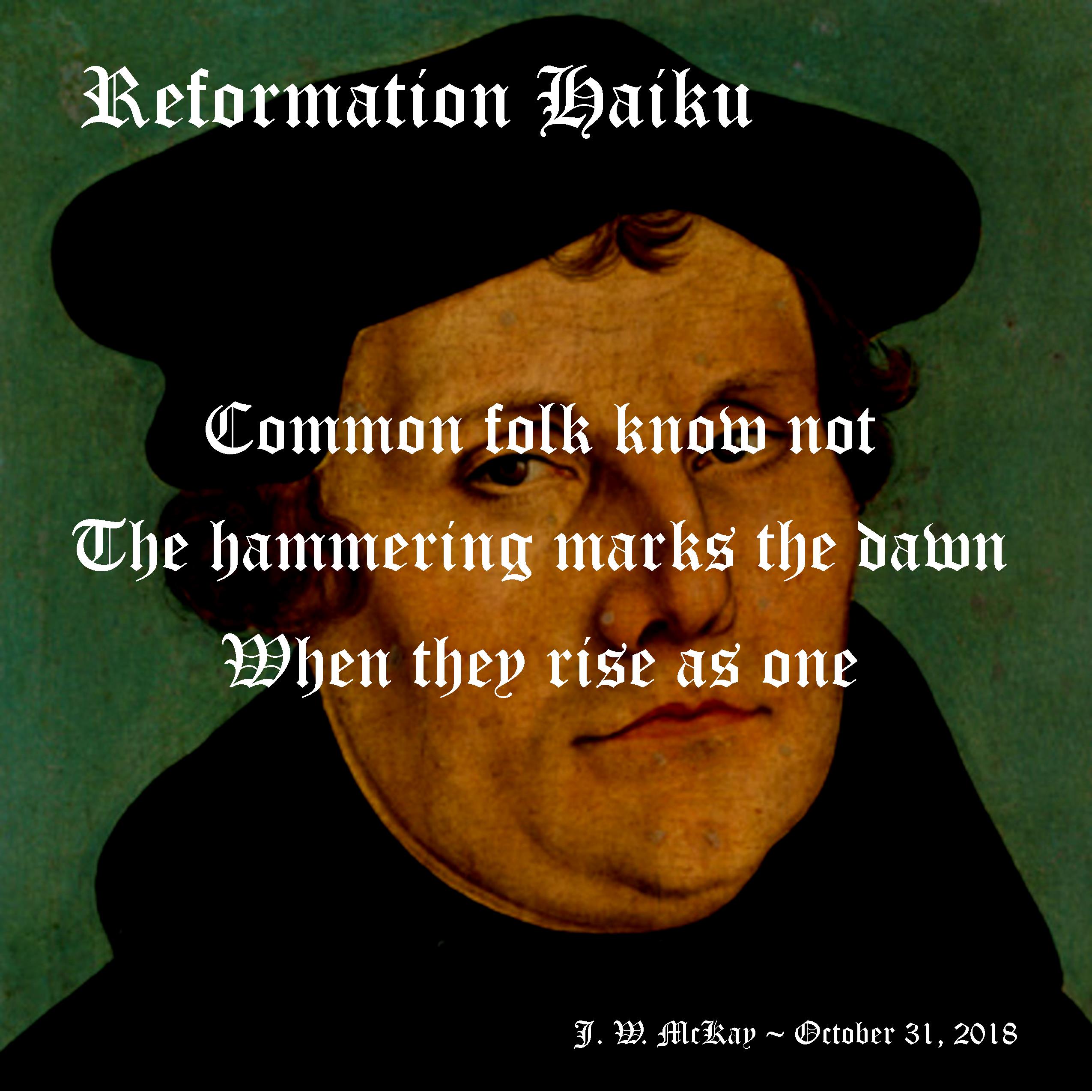 reformation haiku